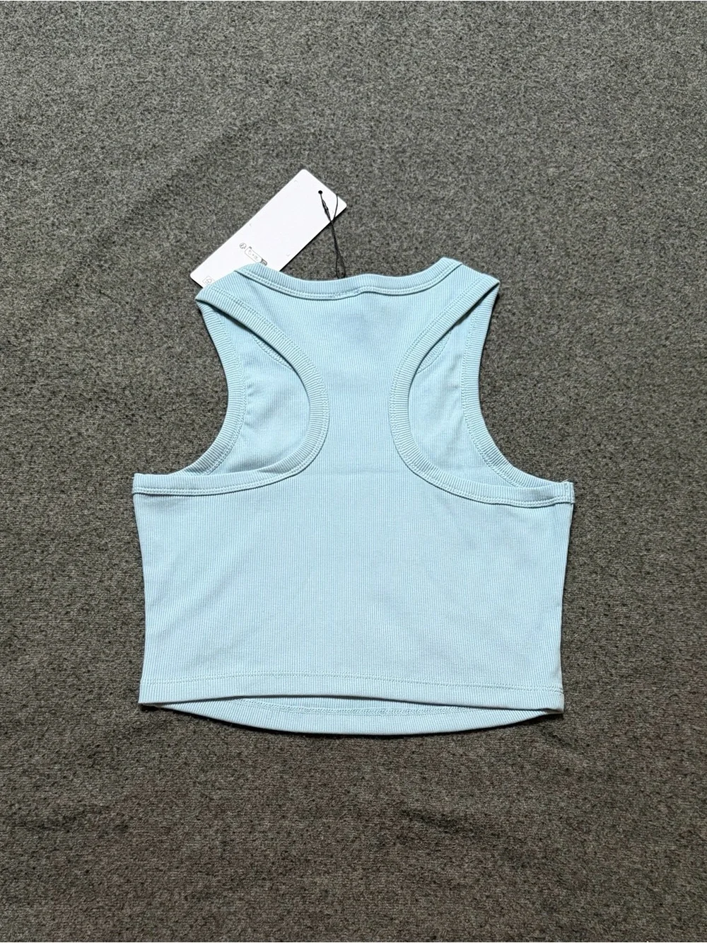 ALO Yoga Light Blue Ribbed Crop Tank Top